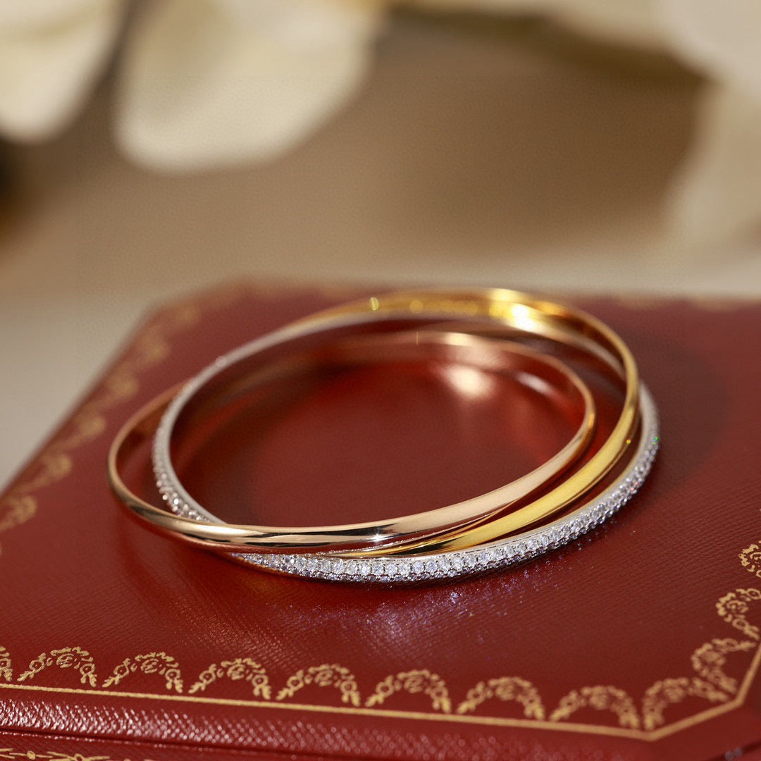 [Echo Fine ]TRINITY TRICOLORED GOLD THREE-RING BRACELET