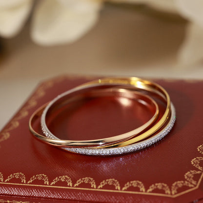 [Echo Fine ]TRINITY TRICOLORED GOLD THREE-RING BRACELET