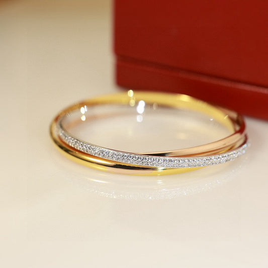 [Echo Fine ]TRINITY TRICOLORED GOLD THREE-RING BRACELET