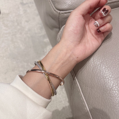 [Echo Fine ]TRINITY TRICOLORED GOLD THREE-RING BRACELET