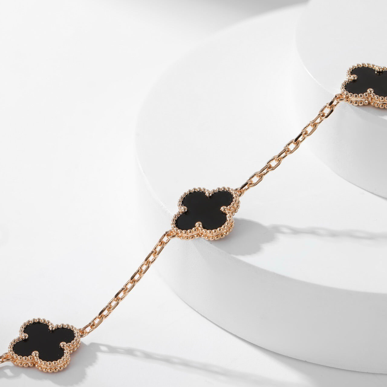 [Echo Fine ]CLOVER 10 MOTIFS ONYX NECKLACE