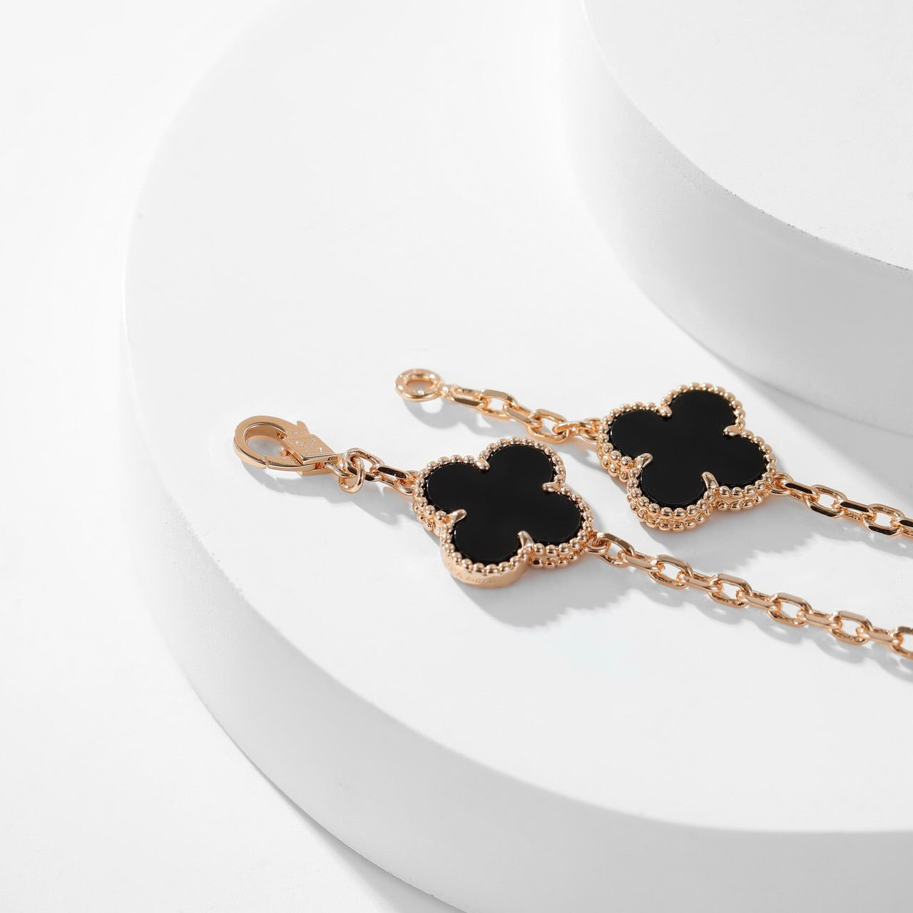 [Echo Fine ]CLOVER 10 MOTIFS ONYX NECKLACE