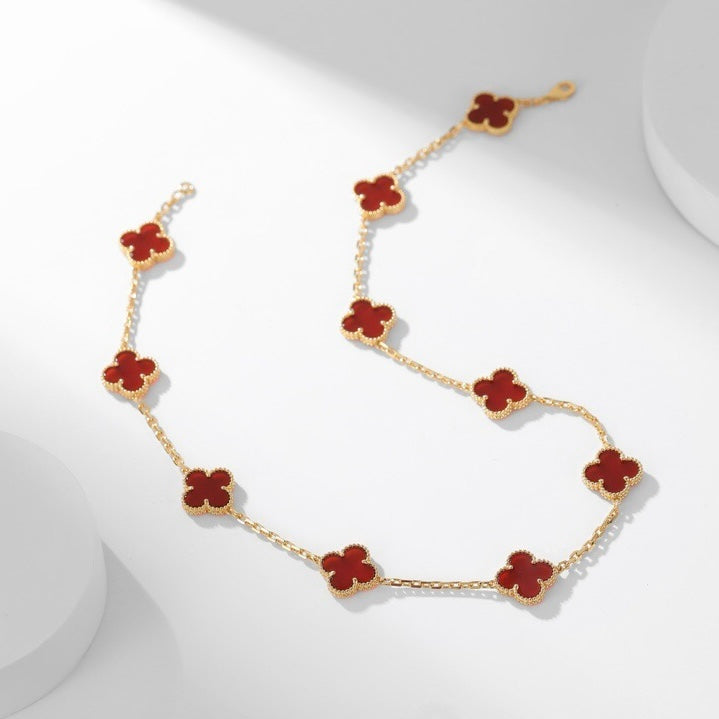 [Echo Fine ]CLOVER 10 MOTIFS CARNELIAN NECKLACE