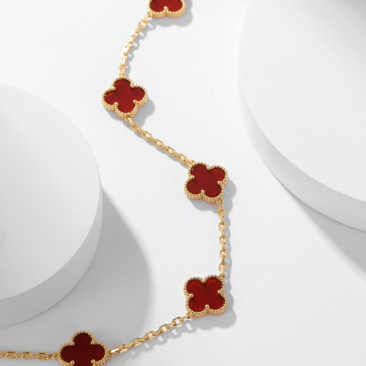 [Echo Fine ]CLOVER 10 MOTIFS CARNELIAN NECKLACE