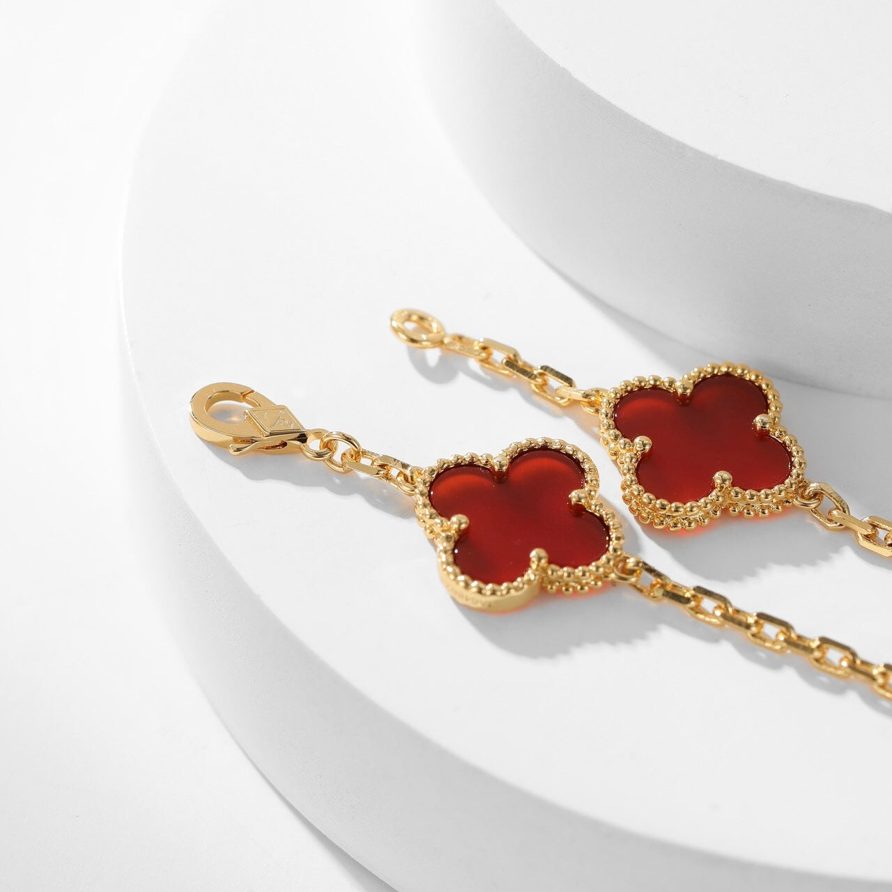[Echo Fine ]CLOVER 10 MOTIFS CARNELIAN NECKLACE