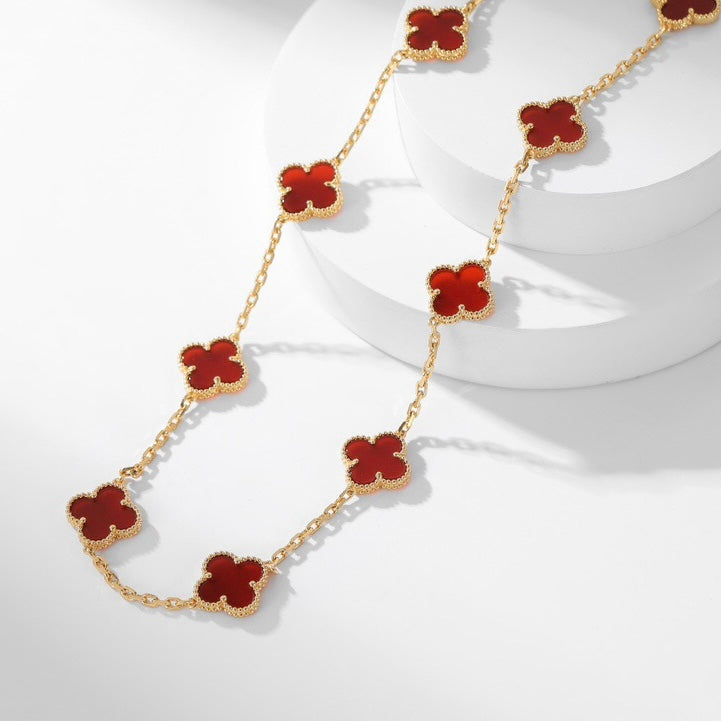 [Echo Fine ]CLOVER 10 MOTIFS CARNELIAN NECKLACE