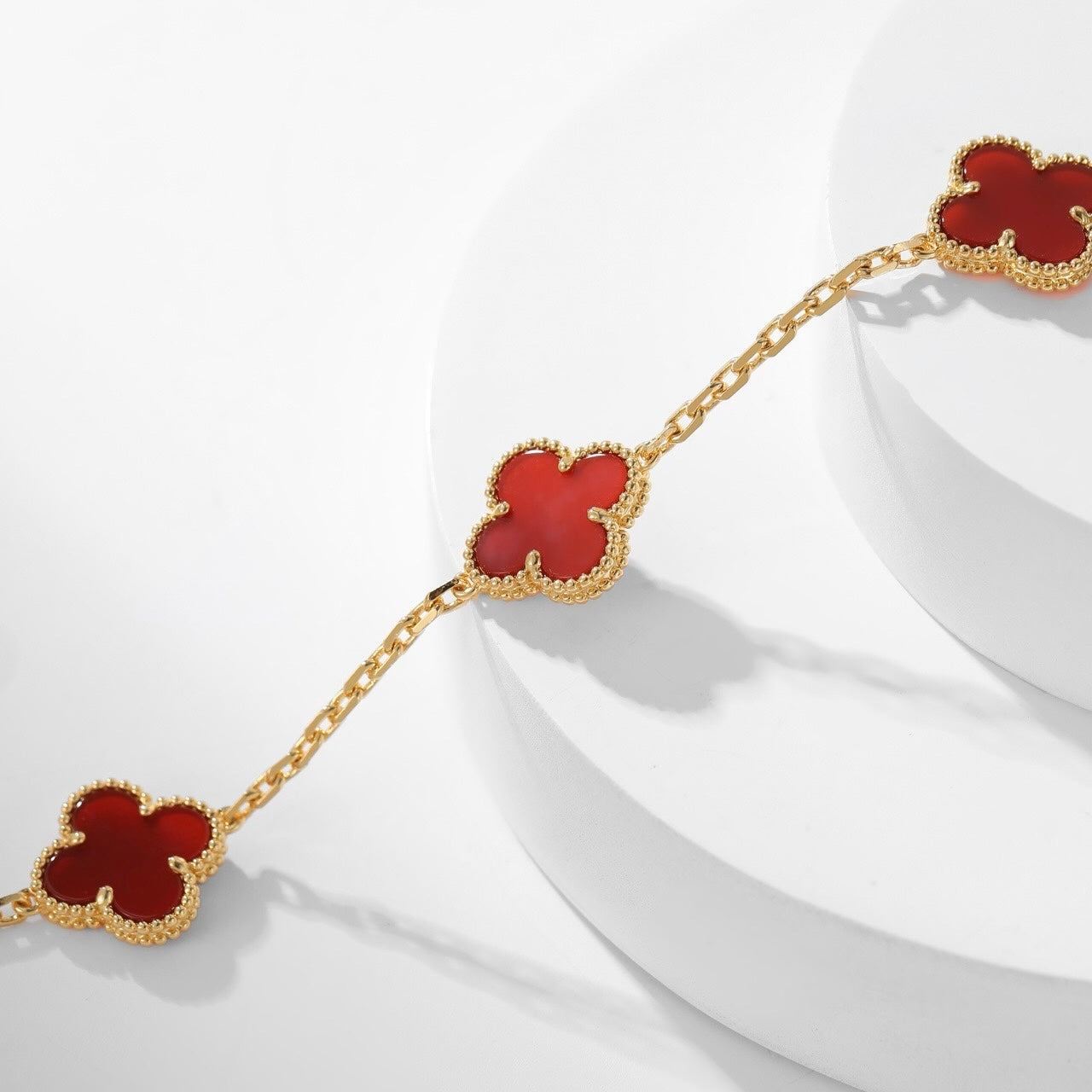 [Echo Fine ]CLOVER 10 MOTIFS CARNELIAN NECKLACE