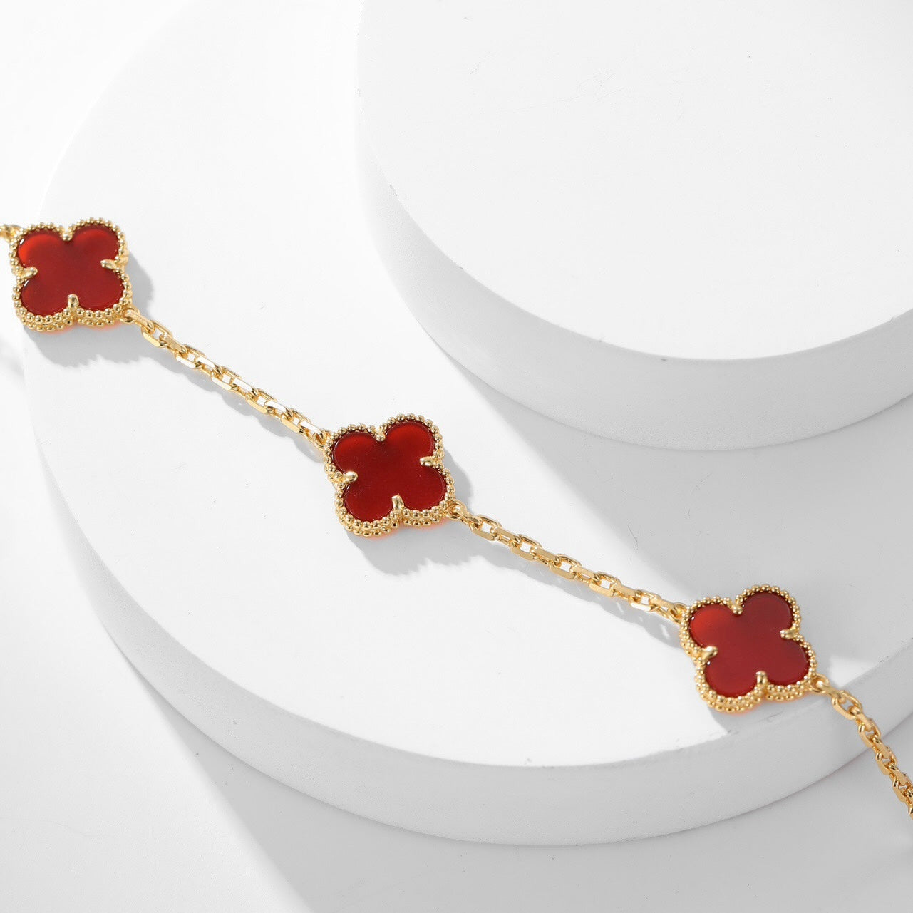 [Echo Fine ]CLOVER 10 MOTIFS CARNELIAN NECKLACE