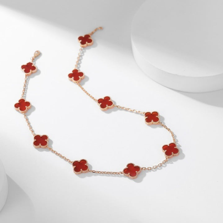 [Echo Fine ]CLOVER 10 MOTIFS CARNELIAN NECKLACE