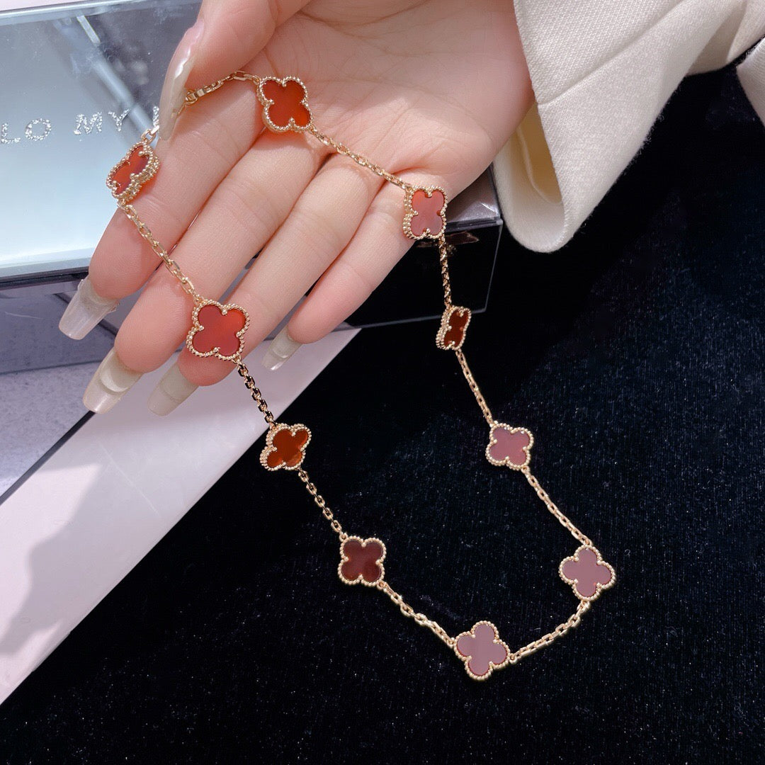 [Echo Fine ]CLOVER 10 MOTIFS CARNELIAN NECKLACE