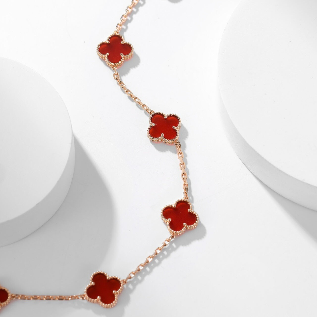 [Echo Fine ]CLOVER 10 MOTIFS CARNELIAN NECKLACE