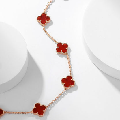 [Echo Fine ]CLOVER 10 MOTIFS CARNELIAN NECKLACE