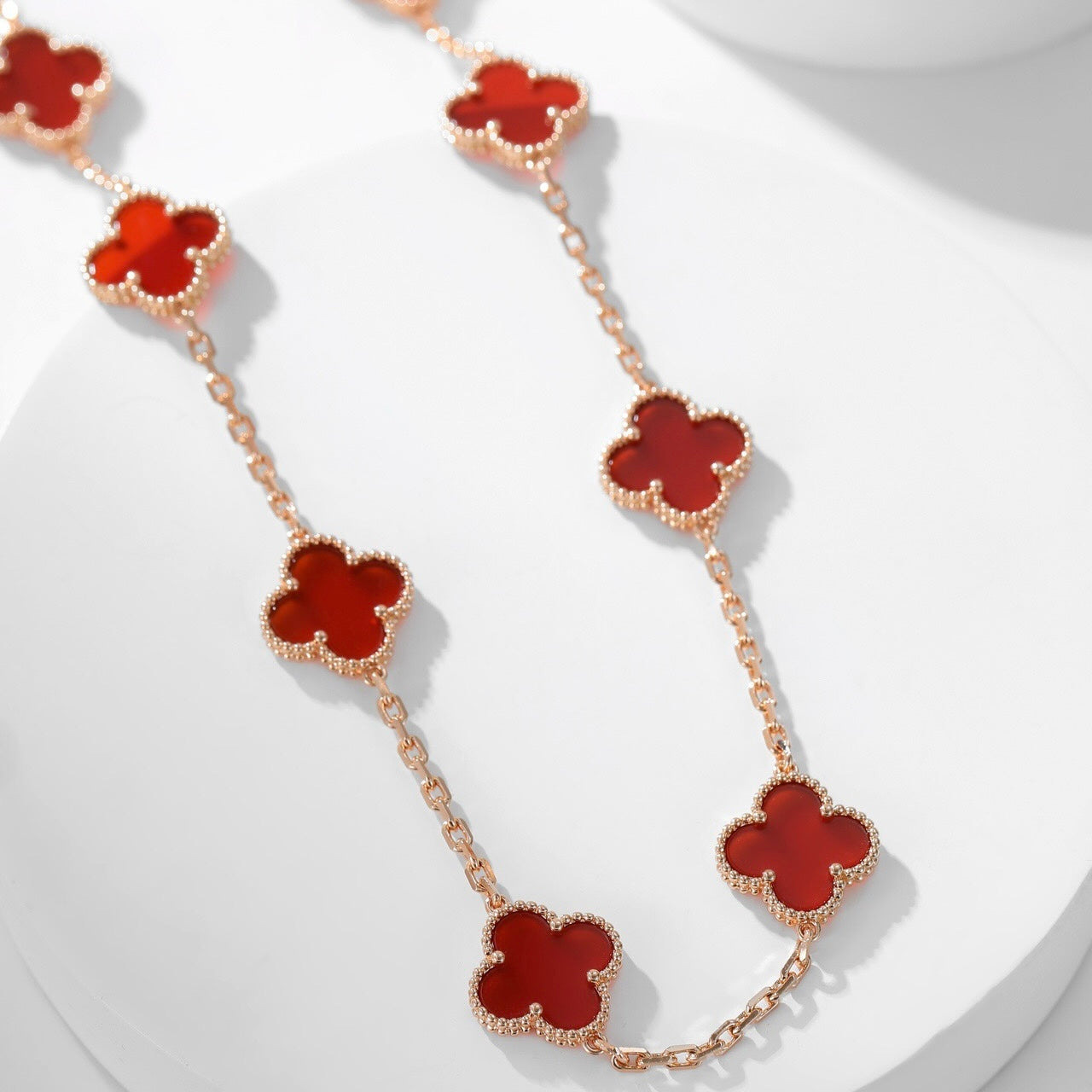 [Echo Fine ]CLOVER 10 MOTIFS CARNELIAN NECKLACE
