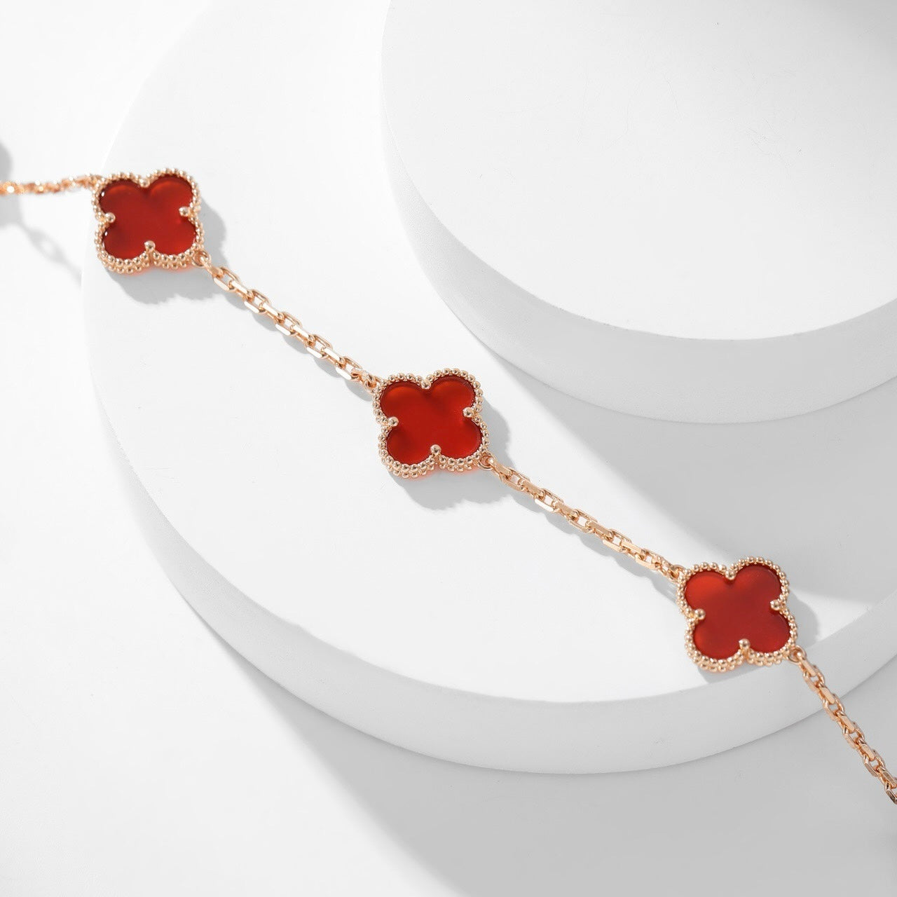 [Echo Fine ]CLOVER 10 MOTIFS CARNELIAN NECKLACE
