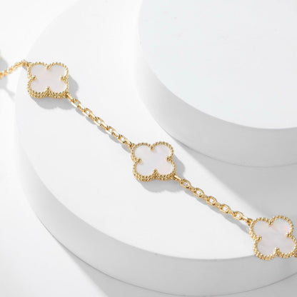 [Echo Fine ]CLOVER 10 MOTIFS WHITE MOTHER OF PEARL NECKLACE