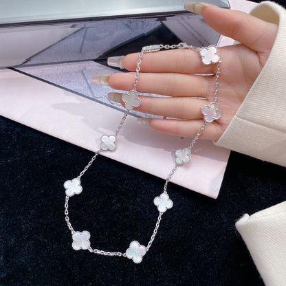 [Echo Fine ]CLOVER 10 MOTIFS WHITE MOTHER OF PEARL NECKLACE