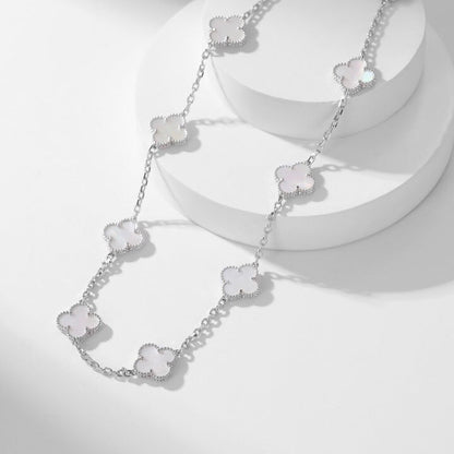 [Echo Fine ]CLOVER 10 MOTIFS WHITE MOTHER OF PEARL NECKLACE