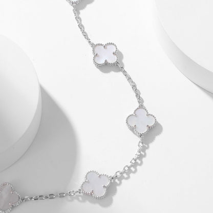 [Echo Fine ]CLOVER 10 MOTIFS WHITE MOTHER OF PEARL NECKLACE