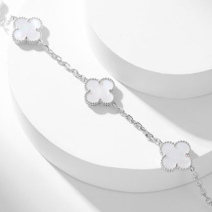 [Echo Fine ]CLOVER 10 MOTIFS WHITE MOTHER OF PEARL NECKLACE