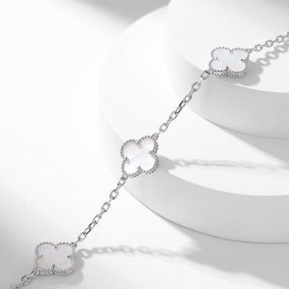 [Echo Fine ]CLOVER 10 MOTIFS WHITE MOTHER OF PEARL NECKLACE