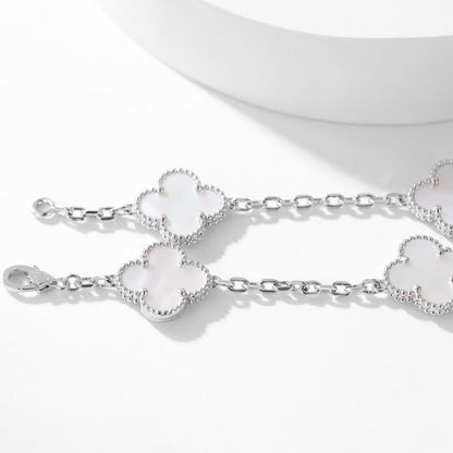 [Echo Fine ]CLOVER 10 MOTIFS WHITE MOTHER OF PEARL NECKLACE