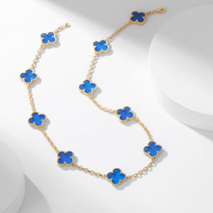 [Echo Fine ]CLOVER 10 MOTIFS BLUE AGATE NECKLACE