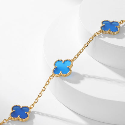 [Echo Fine ]CLOVER 10 MOTIFS BLUE AGATE NECKLACE