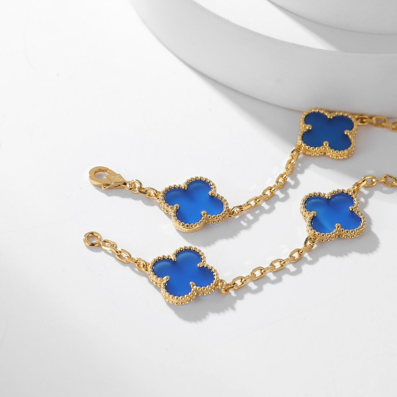[Echo Fine ]CLOVER 10 MOTIFS BLUE AGATE NECKLACE