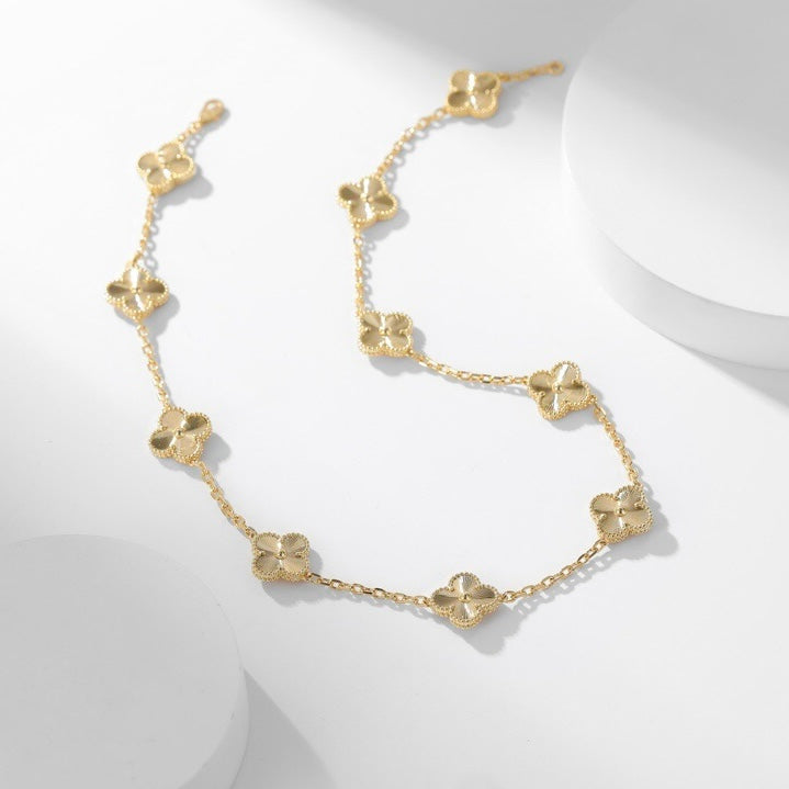 [Echo Fine ]CLOVER 10 MOTIFS LASER NECKLACE