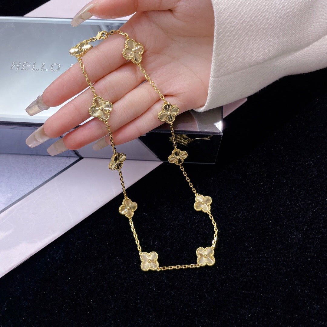 [Echo Fine ]CLOVER 10 MOTIFS LASER NECKLACE