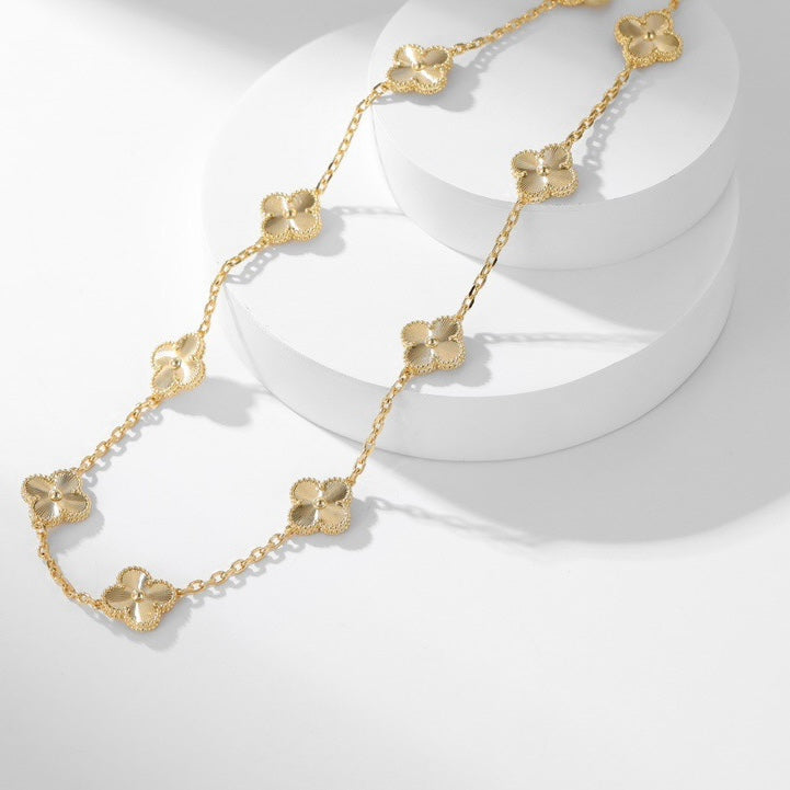 [Echo Fine ]CLOVER 10 MOTIFS LASER NECKLACE