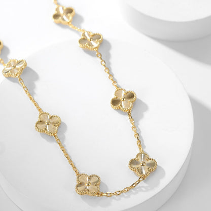 [Echo Fine ]CLOVER 10 MOTIFS LASER NECKLACE
