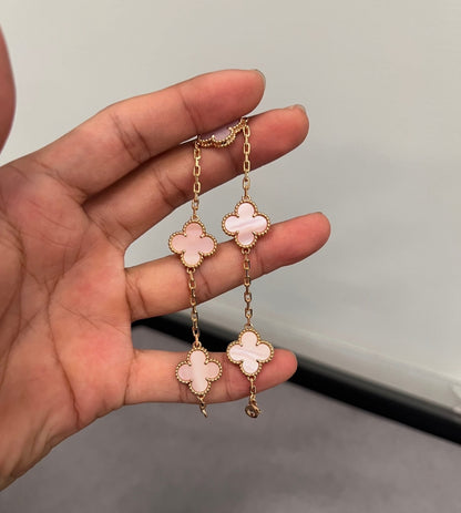 [Echo Fine ]CLOVER 5 PINK MOP BRACELET