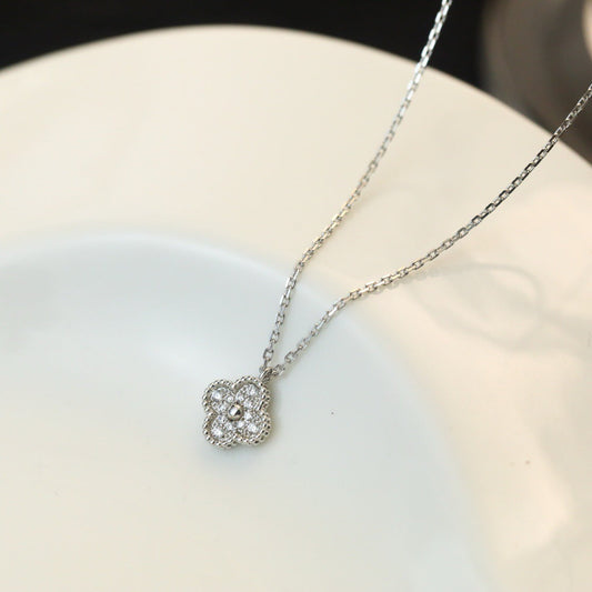 [Echo Fine ]CLOVER MINI 9.5MM PENDANT DIAMOND NECKLACE