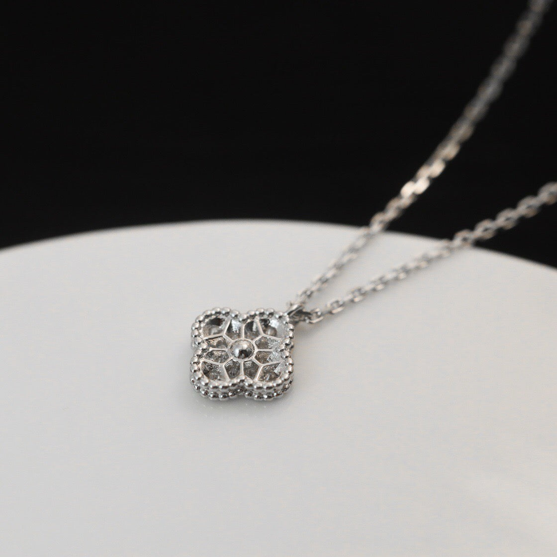 [Echo Fine ]CLOVER MINI 9.5MM PENDANT DIAMOND NECKLACE