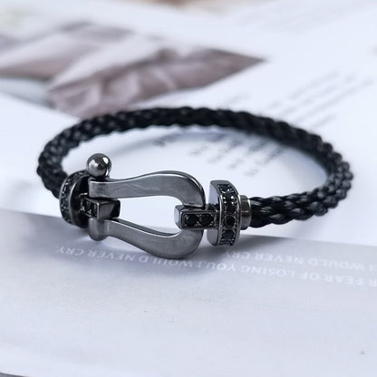 [Echo Fine ]FORCE LARGE SERIES HORSESHOE BLACK SAMURAI BRACELET