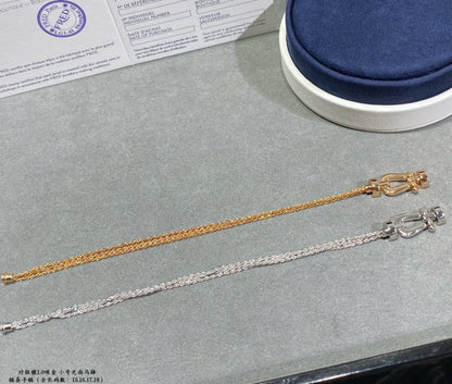 [Echo Fine ]FORCE SMALL HORSESHOE  DIAMOND CHAIN ROPE BRACELET