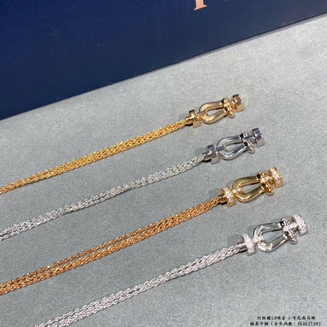 [Echo Fine ]FORCE SMALL HORSESHOE  DIAMOND CHAIN ROPE BRACELET
