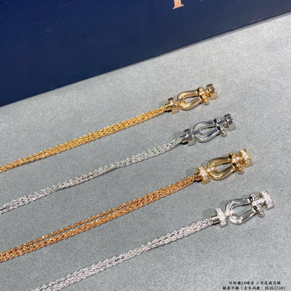 [Echo Fine ]FORCE SMALL HORSESHOE  DIAMOND CHAIN ROPE BRACELET