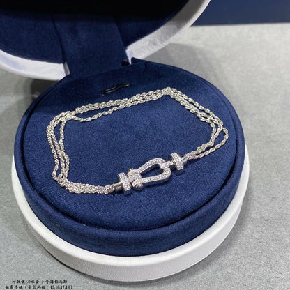 [Echo Fine ]FORCE SMALL HORSESHOE  DIAMOND CHAIN ROPE BRACELET