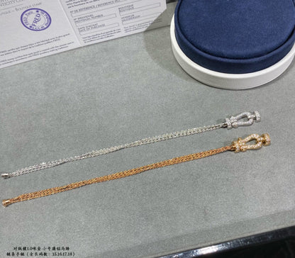 [Echo Fine ]FORCE SMALL HORSESHOE  DIAMOND CHAIN ROPE BRACELET