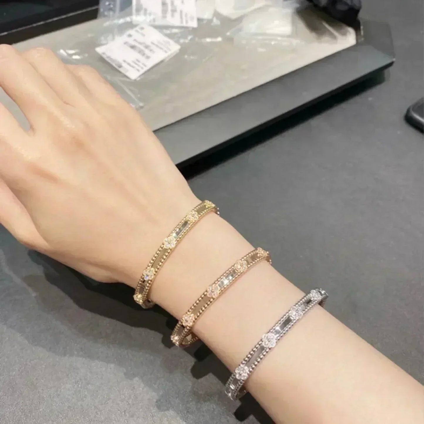 [Echo Fine ]CLOVER BRACELET 4MM DIAMONDS