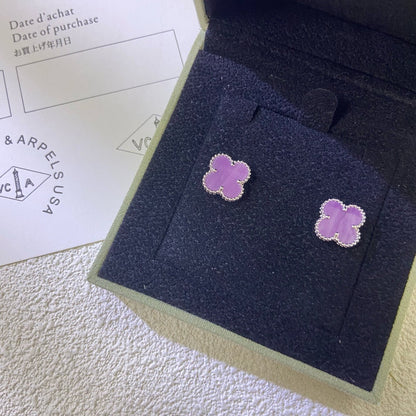 [Echo Fine ]CLOVER MINI 9.5MM  PURPLE VIOLET EARRINGS