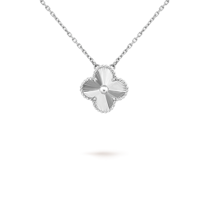 [Echo Fine ]CLOVER 15MM LASER NECKLACE SILVER