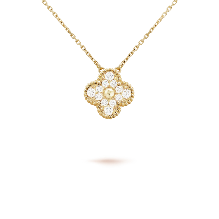 [Echo Fine ]CLOVER 15MM DIAMOND SINGLE FLOWER NECKLACE