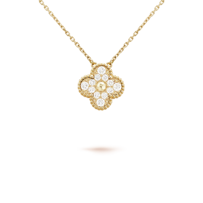 [Echo Fine ]CLOVER 15MM DIAMOND SINGLE FLOWER NECKLACE