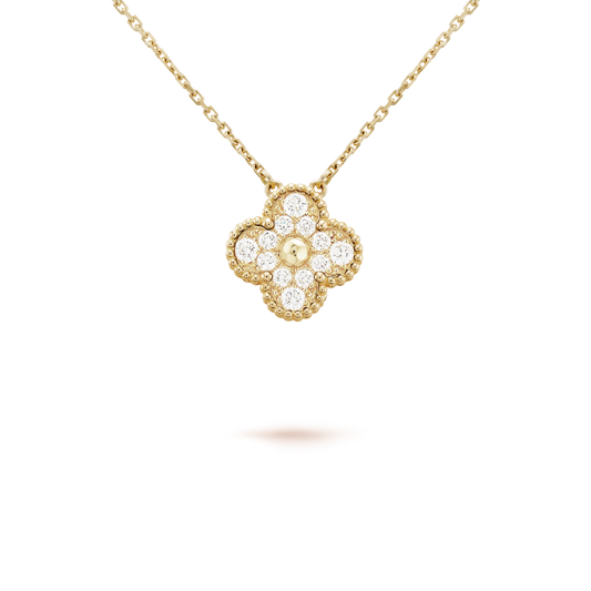 [Echo Fine ]CLOVER 15MM DIAMOND SINGLE FLOWER NECKLACE