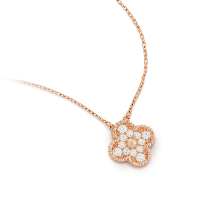 [Echo Fine ]CLOVER 15MM DIAMOND SINGLE FLOWER NECKLACE