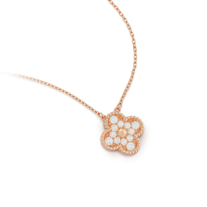 [Echo Fine ]CLOVER 15MM DIAMOND SINGLE FLOWER NECKLACE