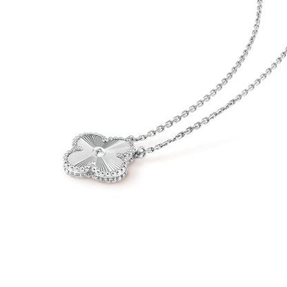[Echo Fine ]CLOVER 15MM LASER NECKLACE SILVER